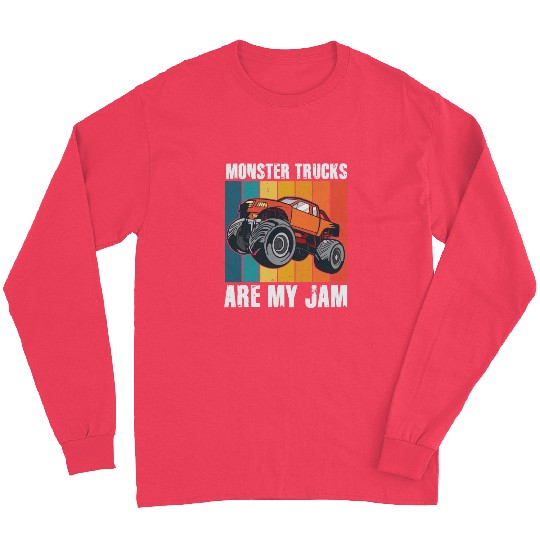 Monster Trucks Are My Jam Vintage Retro Long Sleeves