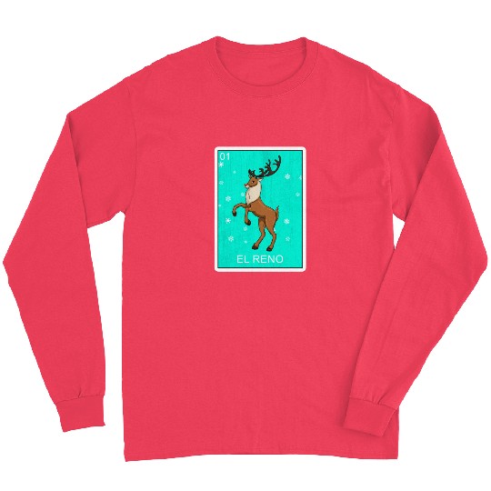 El Reno Reindeer Card Mexican Lottery Christmas Long Sleeves