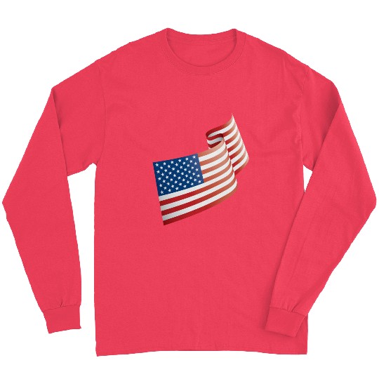 USA Flag In The Wind Long Sleeves