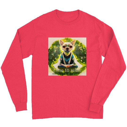 dog relaxion, buddhist chihuahua Long Sleeves