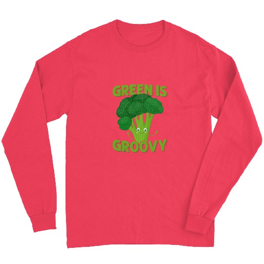 Green Is Groovy Broccoli Vegetable Long Sleeves