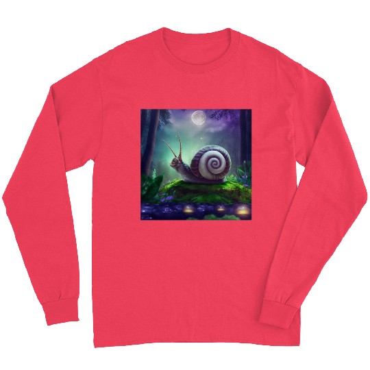 Spiral Moongazing Snail Ombre Aqua Lavender sky Long Sleeves