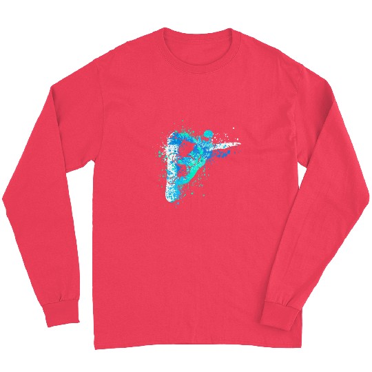Splash Art Winter Sports Snowboarder Long Sleeves