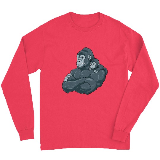 Strong Gorilla with Gorilla Kid for a Gorilla Long Sleeves