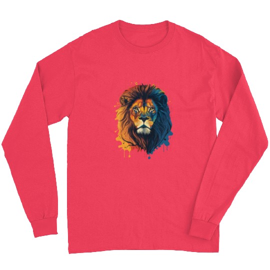 Colorful Lion Portrait Long Sleeves