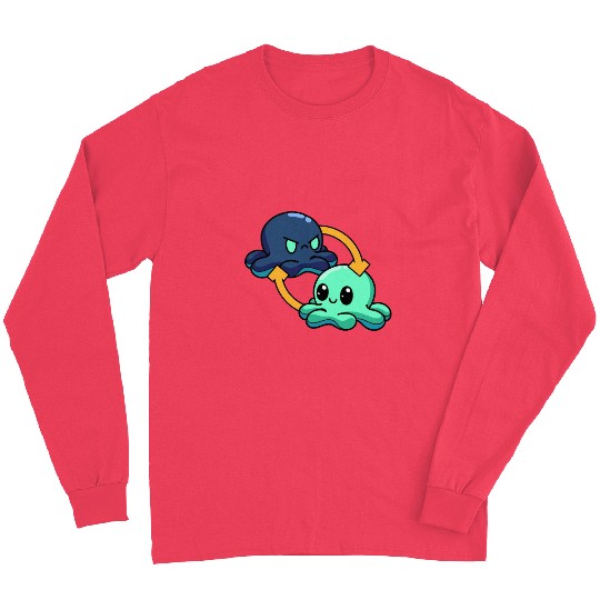 Reversible Octopus Emotional Switch Leisure Long Sleeves
