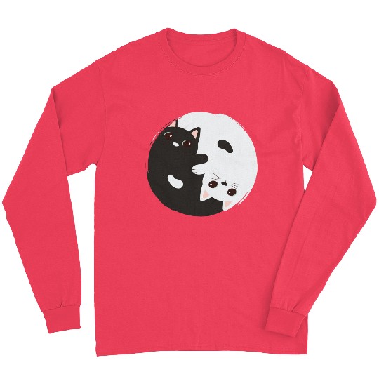 ying yang cat Long Sleeves