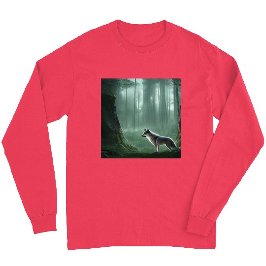 White wolf in the forest Long Sleeves