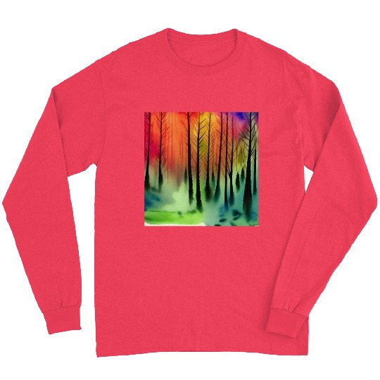 Mysterious watercolor nature forest Long Sleeves