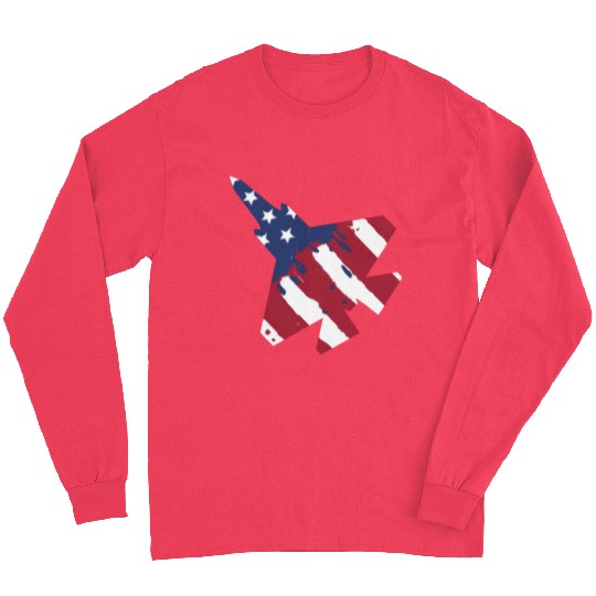 F-35 Lightning Military American Painted Flag Jet Long Sleeves