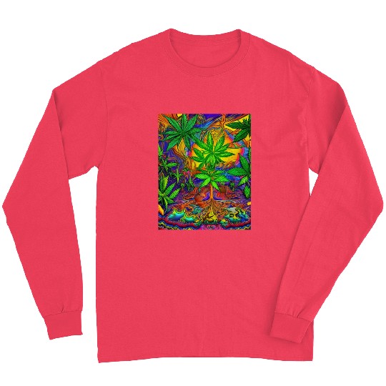 Psychedelic Colorful Cannabis Long Sleeves
