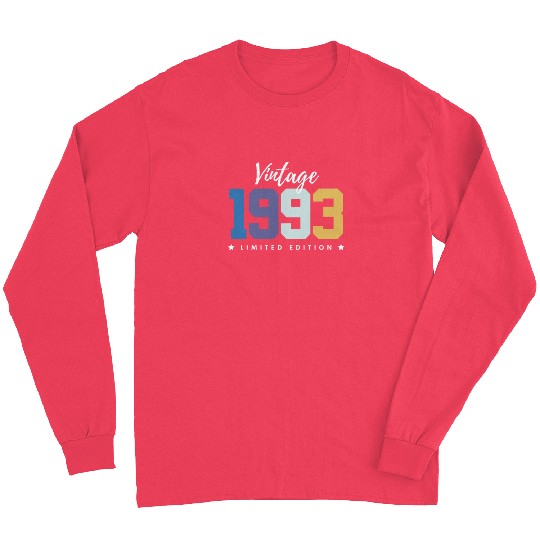 30 Years Vintage 1993 Retro 30th Birthday Long Sleeves