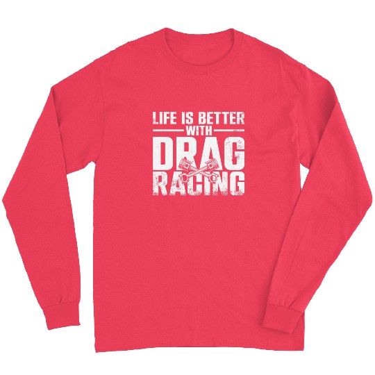 Drag Racing Race Car Girl Vintage Long Sleeves