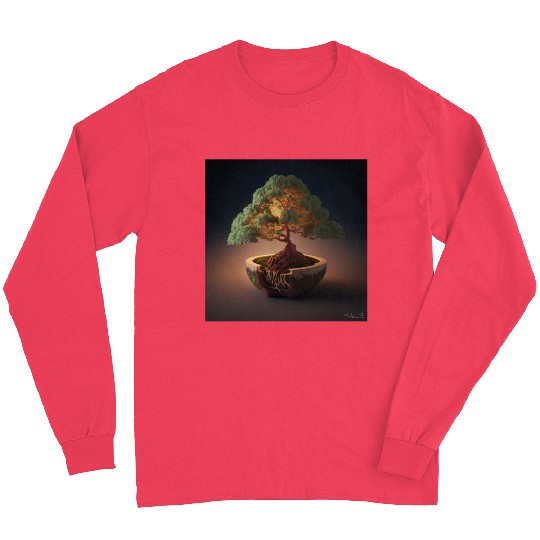 Cannabonsai - Bonsai Tree, Minimalist Cannabis Long Sleeves