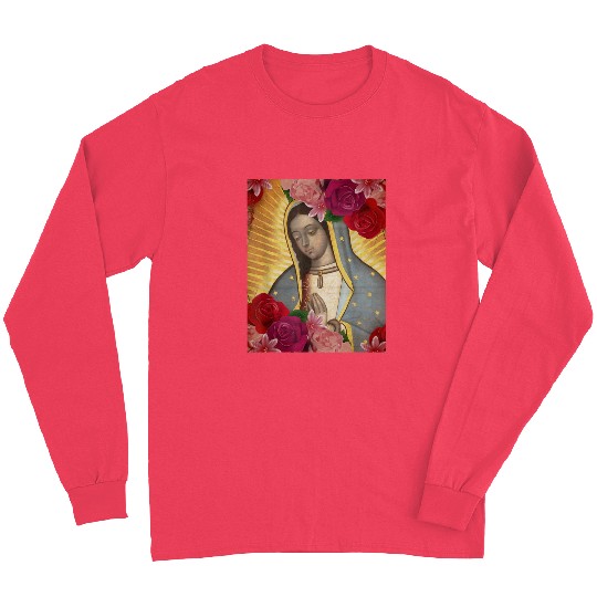 Our Lady of Guadalupe Rose Mexican Catholic Juan D Long Sleeves