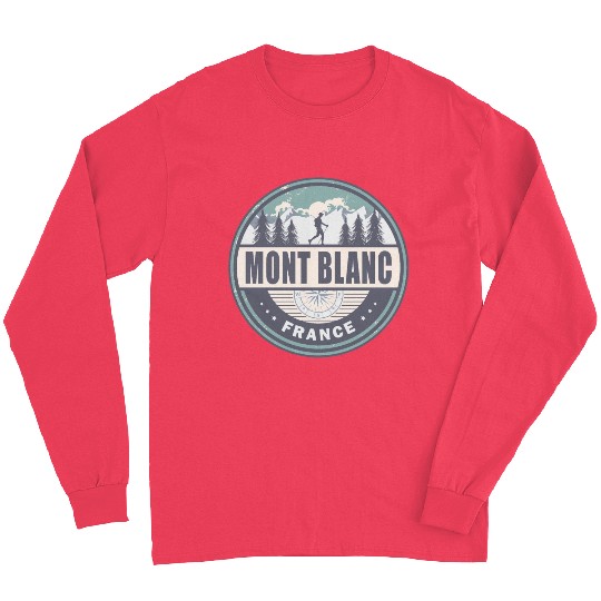 Mont Blanc France French Alps Vintage Hiking Long Sleeves