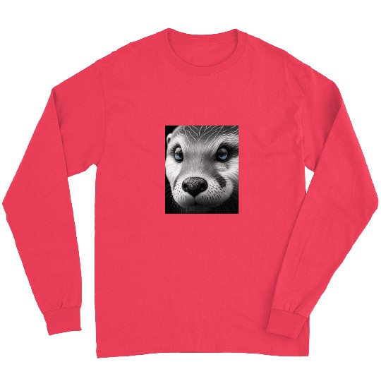 Fashionable Otter Design Cool Sea Otter With Blue Long Sleeves