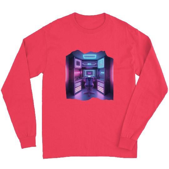 Future Isometric Room Gamer Studio Long Sleeves