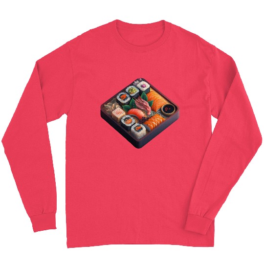 Realistic Sushi On Table Long Sleeves