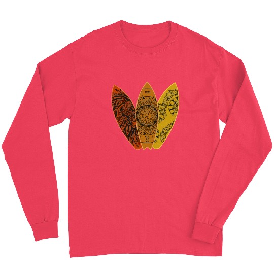 Leo Lion Zodiac Sign Surfboard Surfing Horoscope Long Sleeves