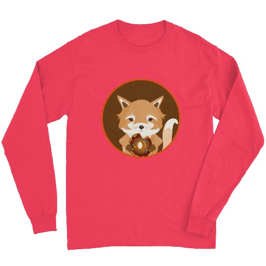 magical little fox with delicious donut Long Sleeves