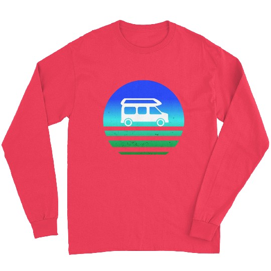 Camper Van Retro Sunset Vintage sun camping Long Sleeves