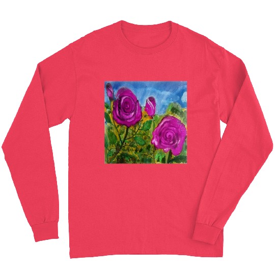 Hand Painted Roses Long Sleeves Long Sleeves Mugs Tote Bags