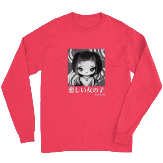 Sad Girl Gothic Chibi Urban Japanese Aesthetic Long Sleeves