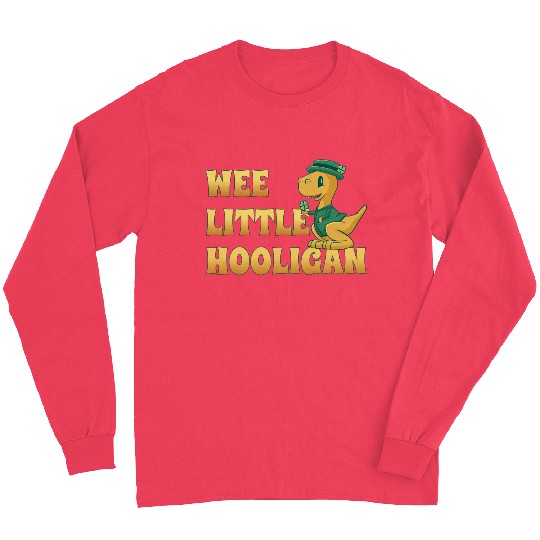 Wee Lil Hooligan loves Dinosaur St Patrick Day Long Sleeves