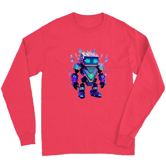 Gemstone Guardian Robot Made of Sparkling Crystals Long Sleeves