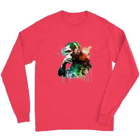 Banksy DJ Monkey Thinker Long Sleeves