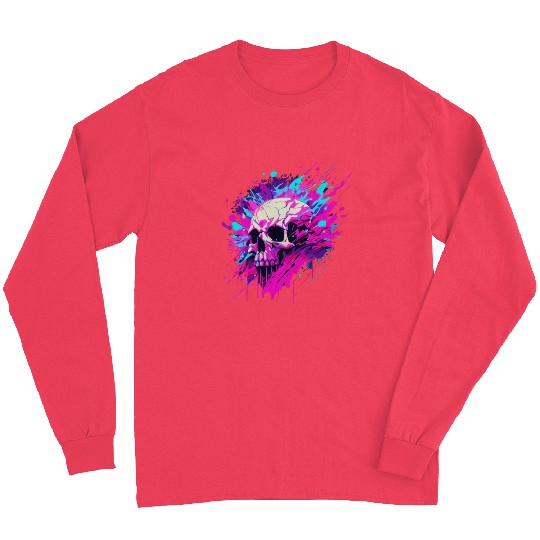 Vaporwave Skull Urban Aesthetic Pastel Goth Street Long Sleeves