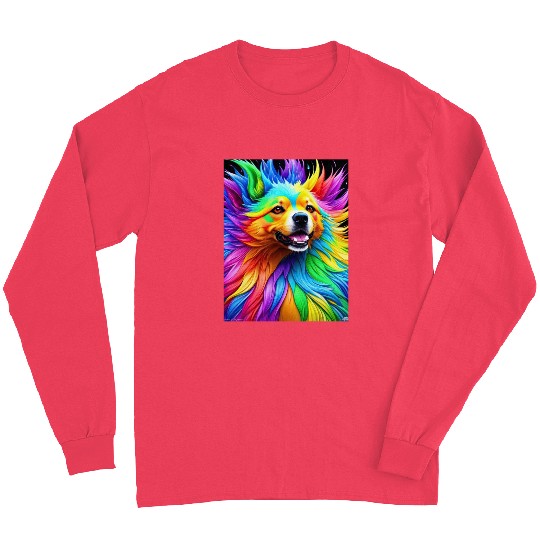 Labrador Retriever with rainbow splashes of colors Long Sleeves
