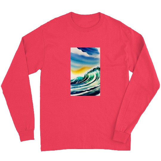 Ocean Waves Painting Design Long Sleeves