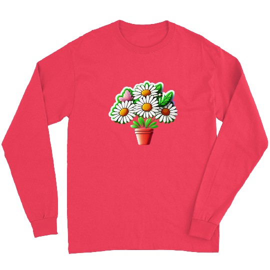 Daisy Flower Sticker Long Sleeves