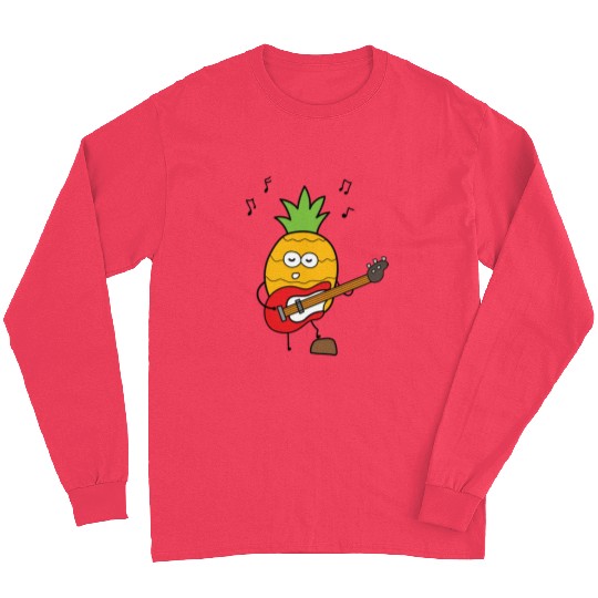 Funny Pineapple Playing Guitar Long Sleeves