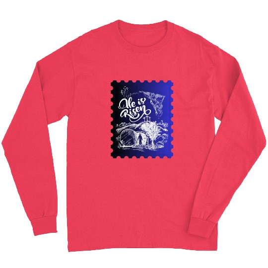 He Is Risen. Angel and singing; Classic drawing Long Sleeves