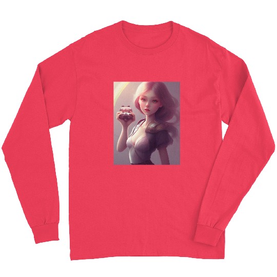 #2 teen gamer girl AI ART Long Sleeves