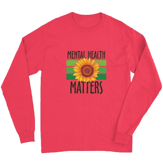 Mental Health Matters Green Sunflower Long Sleeves