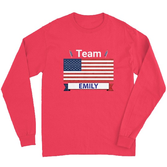 Team Emily USA American Flag Stars Long Sleeves