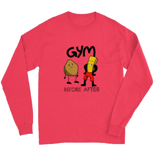 Funny Gym Potatoes Fitness Fun Long Sleeves