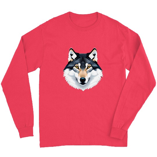 Wolf howling at the moon graphic Long Sleeves