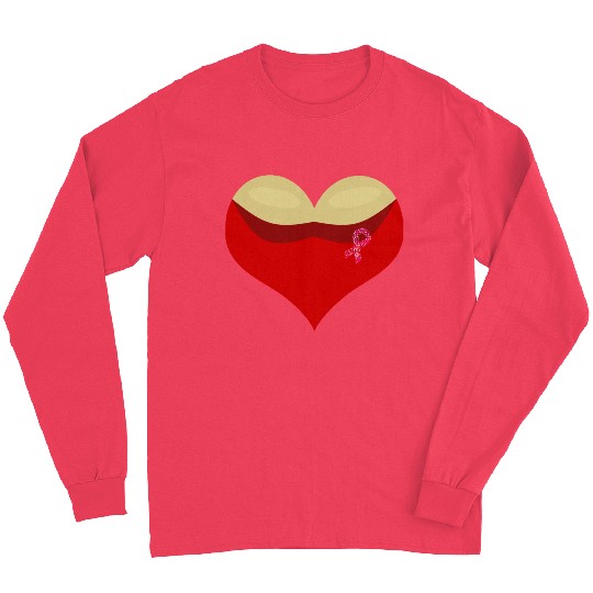 Cancer awareness Boobies love heart Long Sleeves