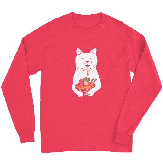 Cute Cat Eating Ramen Long Sleeves