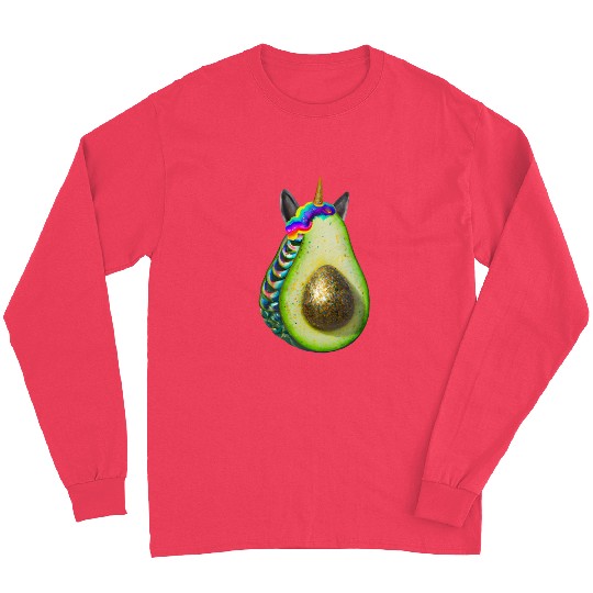 Happy unicorn avocado Long Sleeves
