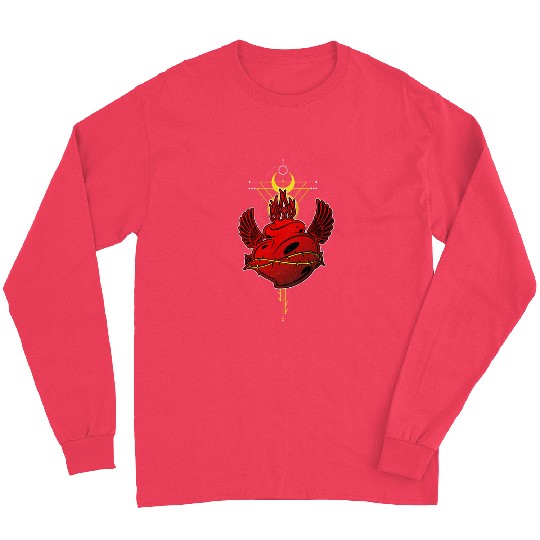 Flames Heart T Tattoo Street Style Long Sleeves