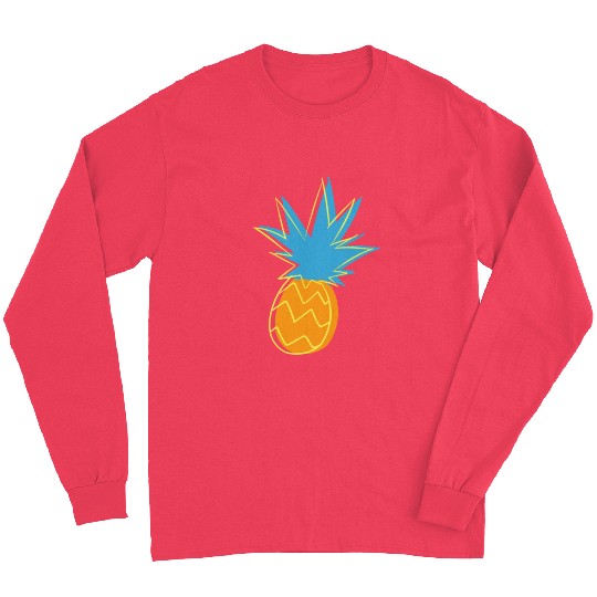 Neon Pop Art Pineapple Frenzy tumblr Long Sleeves
