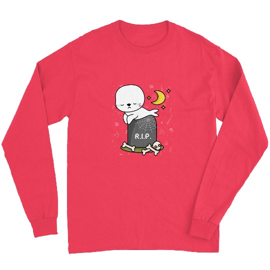 Boo Cute Seal Halloween design trick or treat RIP Long Sleeves