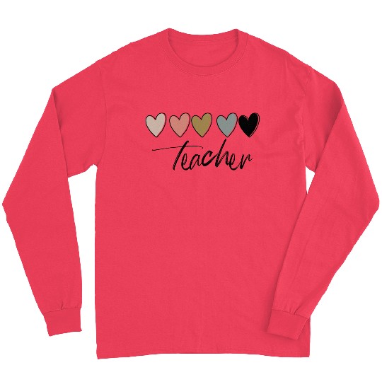 teacher and hearts Long Sleeves