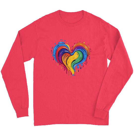 Love is Love: LGBT Rainbow Heart for All Long Sleeves